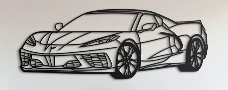 تابلو چوبی دیواری طرح ماشین لامبورگینی