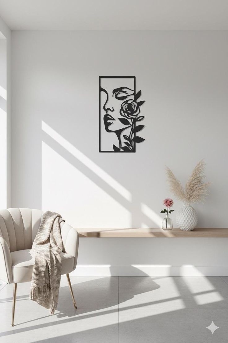 تابلو چوبی دکوراتیو طرح دختر