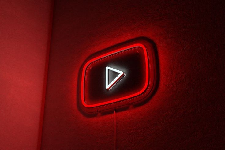 تابلو نئون طرح لوگو یوتیوب با ابعاد دلخواه